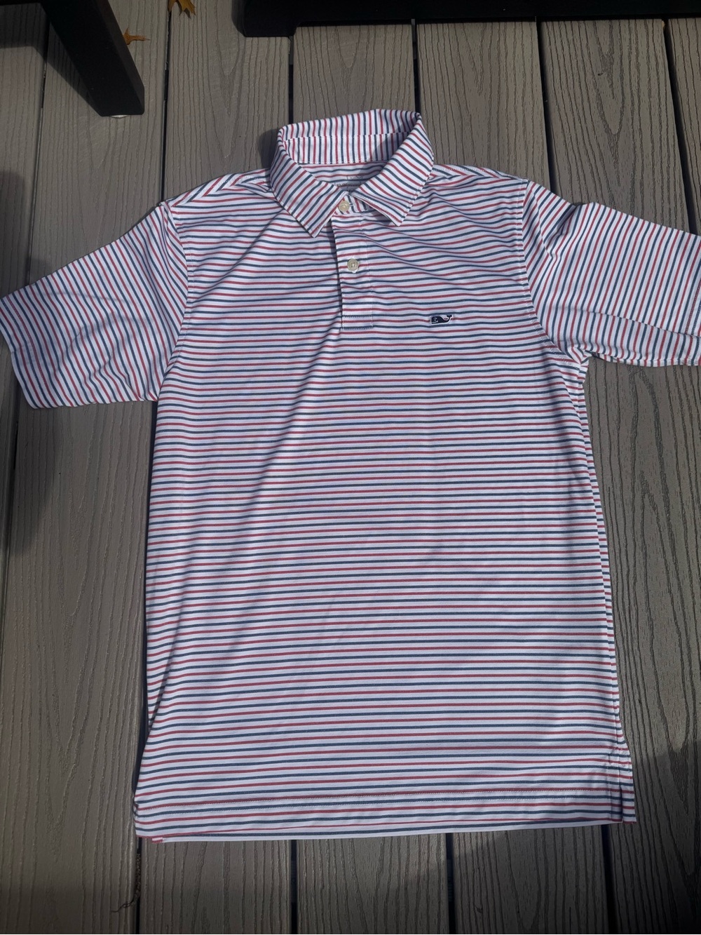Vineyard Vines Men’s Performance White Striped Polo Shirt